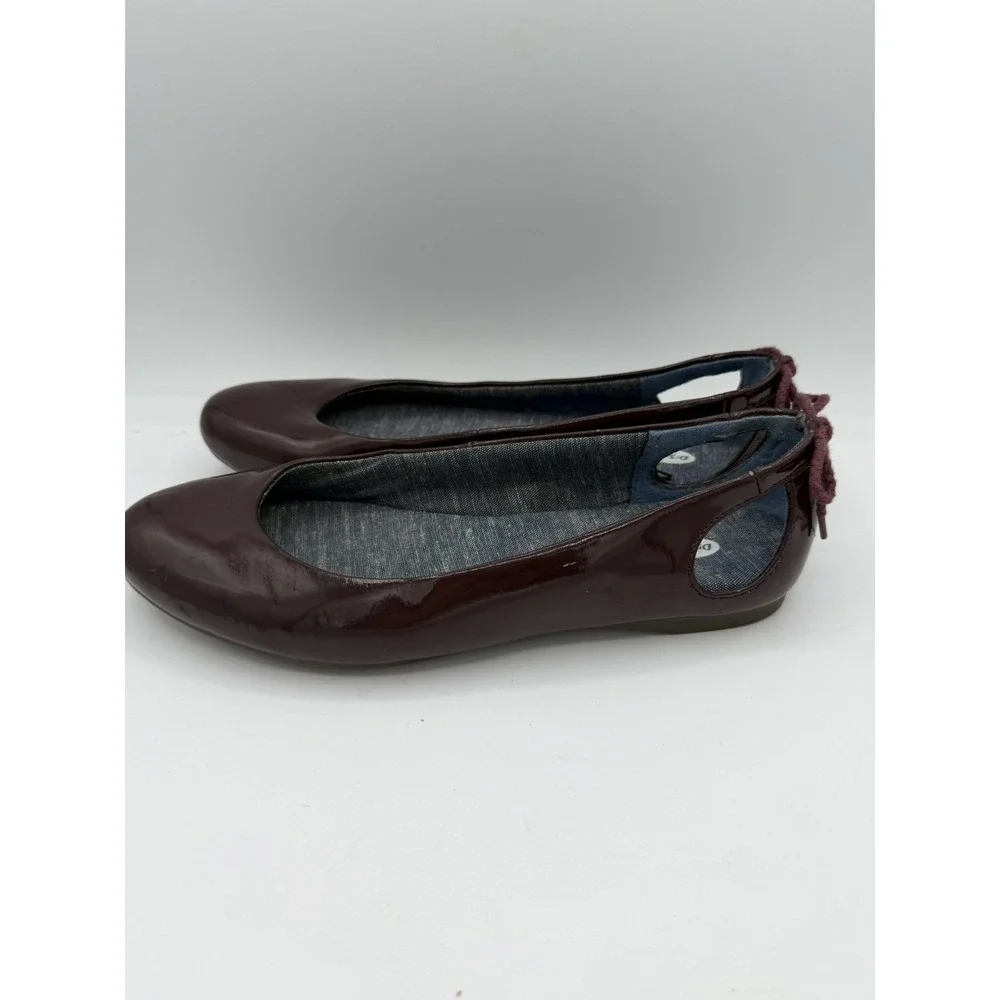 Dr Scholls Women's Really Flat Slip-on Ballet Shoes Glossy Merlot Finish Size 6